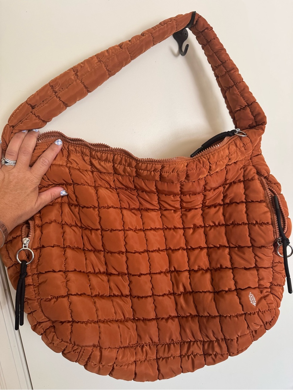 Free People Quilted Shoulder Bag - Rust
